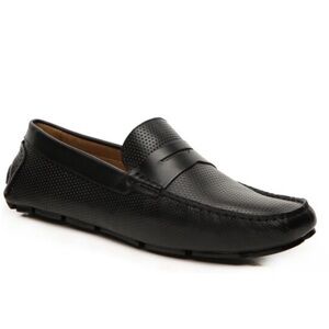 NEW Mercanti Fiorentini 3601 Penny Loafer Perforated Black | Mens size 11